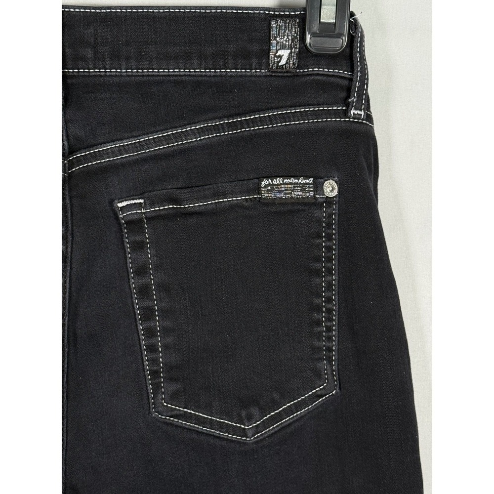 7 For All Mankind Womens Skinny Jeans Black Contrast Stitch Cropped 28 AU8398121 - Picture 8 of 10